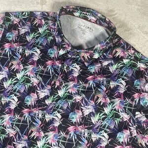 Maelreg Performance Polo Shirt Men's 2XL Black Floral Lightweight Golf UPF‎